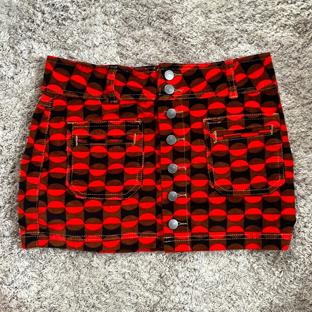 Free People Mini Skirt Geometric (Size 25)